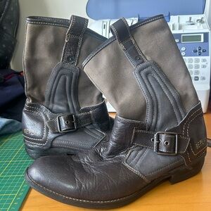 Vintage Replay Footwear leather moto / riding boots